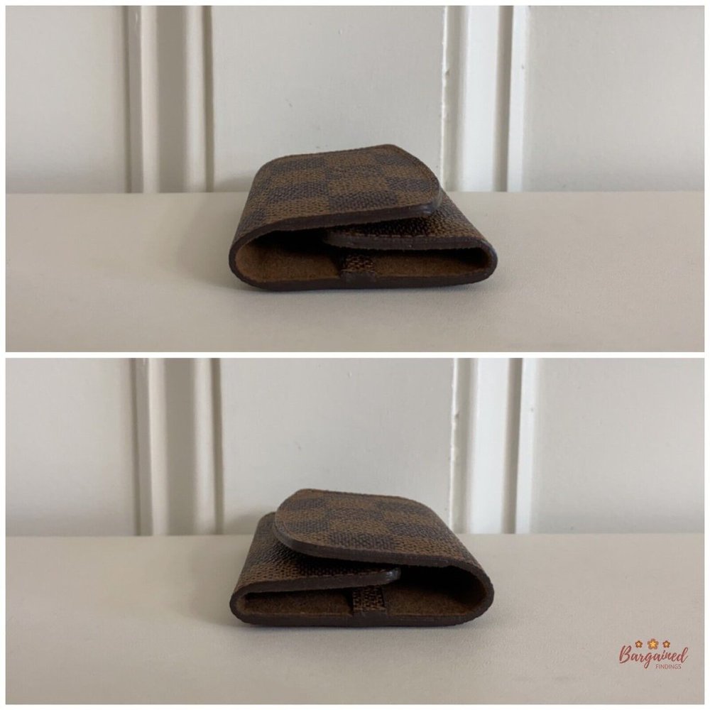 Authentic Louis Vuitton Brown Damier Ebene Coated Canvas Cufflinks Case - Picture 6 of 13